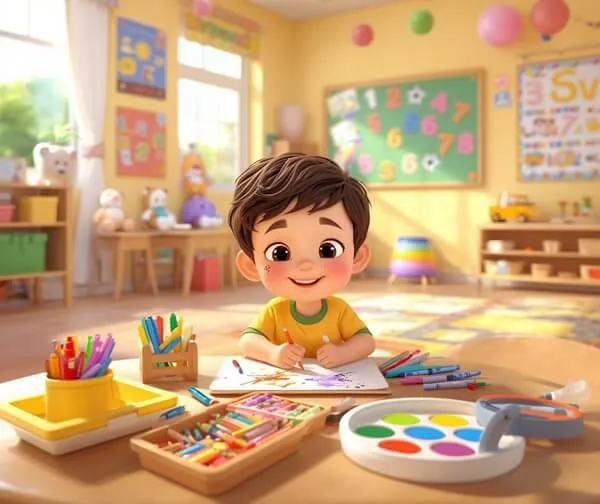 Tatlı 3D karakter - okul öncesi eğitim maskotu